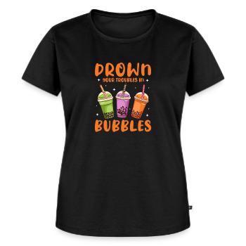 Bubble Tea - Frauen Premium Bio T-Shirt - Schwarz - Vorne - Selfina (174cm)
