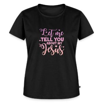 Bibel Bibelvers Christliche Sprüche Jesus Geschenk - Frauen Premium Bio T-Shirt - Schwarz - Vorne - Selfina (174cm)