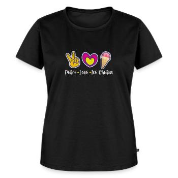 Ijs - Vrouwen Premium Bio T-shirt - zwart - Voor - Selfina (174cm)
