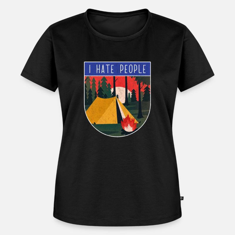 Camping hermit eremite freedom nature silence camp - Women's Premium Organic T-shirt - black