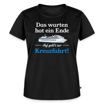 Kreuzfahrtschiff Kreuzfahrt - Frauen Premium Bio T-Shirt - Schwarz - Vorne - Selfina (174cm)