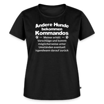 Hunde Hundehalter Hundebesitzer - Frauen Premium Bio T-Shirt - Schwarz - Vorne - Selfina (174cm)