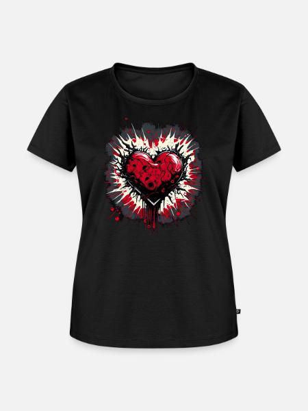 Mein Herz - Frauen Premium Bio T-Shirt - Schwarz
