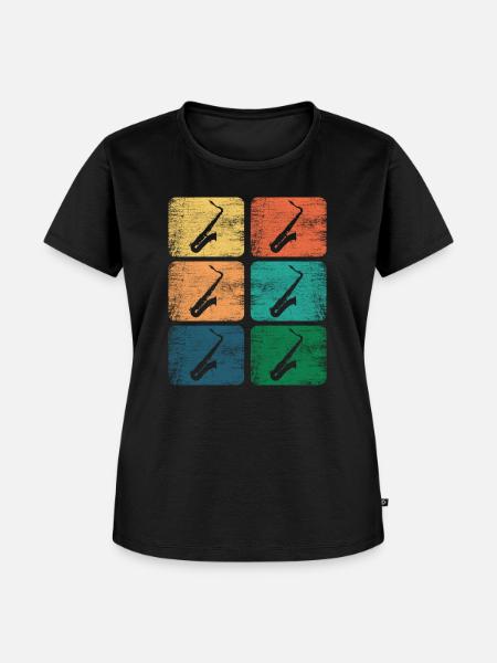 Saxophon - Frauen Premium Bio T-Shirt - Schwarz