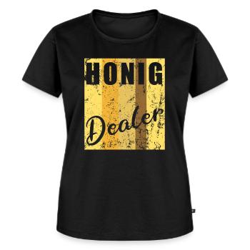 Imker Honig Dealer - Frauen Premium Bio T-Shirt - Schwarz - Vorne - Selfina (174cm)