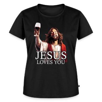 Gesù Cristo - Maglietta ecologica premium da donna - nero - Fronte - Selfina (174cm)