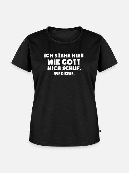 Dick Übergewicht - Frauen Premium Bio T-Shirt - Schwarz