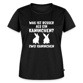 Besser zwei Kaninchen Hasen Hase Tshirt Geschenk - Frauen Premium Bio T-Shirt - Schwarz - Vorne - Selfina (174cm)
