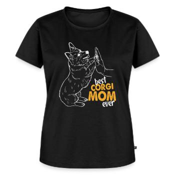 Best Corgi Mom Ever - Frauen Premium Bio T-Shirt - Schwarz - Vorne - Selfina (174cm)