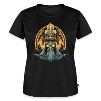 Fantasy Deity - Women's Premium Organic T-shirt - black - Front - Selfina (174cm)