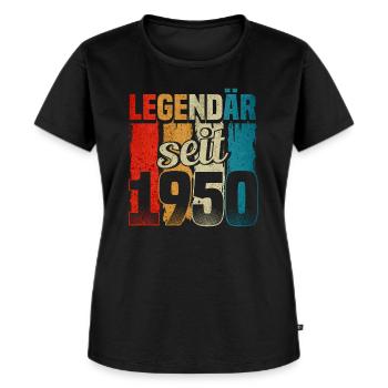 Jahrgang 1950, Legendär seit 1950, Geburtstag - Frauen Premium Bio T-Shirt - Schwarz - Vorne - Selfina (174cm)
