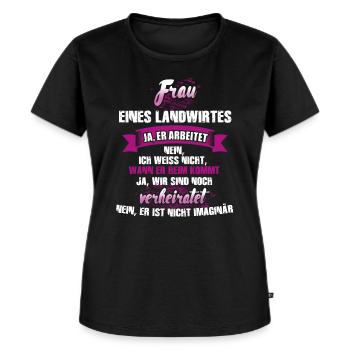 Landwirt - Frauen Premium Bio T-Shirt - Schwarz - Vorne - Selfina (174cm)