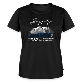 Zugspitze Garmisch Partenkirchen Bayern Low Poly - Frauen Premium Bio T-Shirt - Schwarz - Vorne - Selfina (174cm)