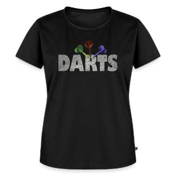 DARTS DART Dartspieler Dartpfeil - Frauen Premium Bio T-Shirt - Schwarz - Vorne - Selfina (174cm)