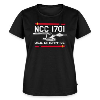 Star Trek The Original Series Raumschiff NCC-1701 - Frauen Premium Bio T-Shirt - Schwarz - Vorne - Selfina (174cm)