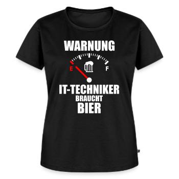 IT-TECHNIKER Spruch Bier - Frauen Premium Bio T-Shirt - Schwarz - Vorne - Selfina (174cm)