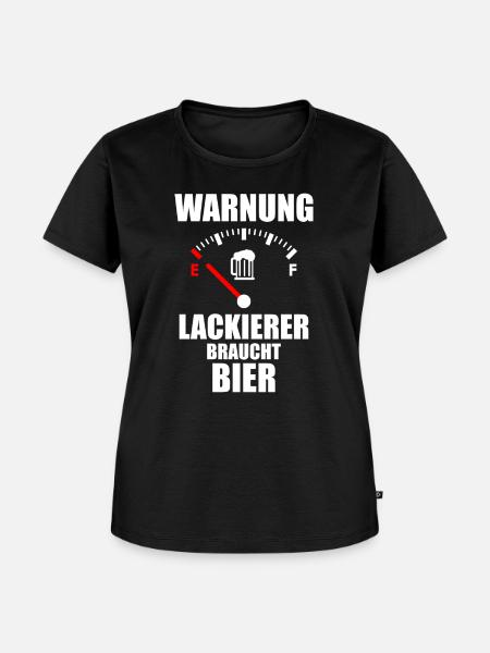 LACKIERER Spruch Bier - Frauen Premium Bio T-Shirt - Schwarz