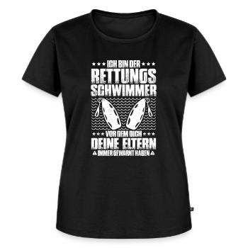 Rettungsschwimmer Wasserrettung Lifesaver - Frauen Premium Bio T-Shirt - Schwarz - Vorne - Selfina (174cm)