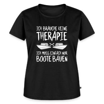 Bootsbauer Bootsbau Schiffbauer Schiffbau Boote - Frauen Premium Bio T-Shirt - Schwarz - Vorne - Selfina (174cm)