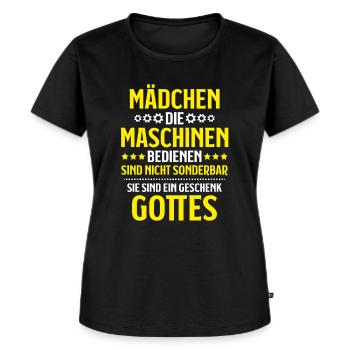 Maschinen- und Anlagenführer Maschinenführer - Frauen Premium Bio T-Shirt - Schwarz - Vorne - Selfina (174cm)