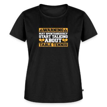 Tischtennis Ping Pong Pingpong Table Tennis - Frauen Premium Bio T-Shirt - Schwarz - Vorne - Selfina (174cm)