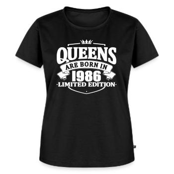 Queens are born in 1986 - Women's Premium Organic T-shirt - black - Front - Selfina (174cm)