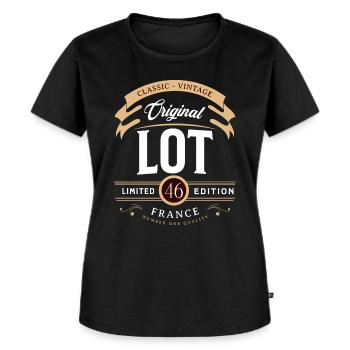Vintage Lot Département France - T-shirt Premium bio Femme - noir - Devant - Selfina (174cm)