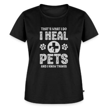 Tierarzt Tierklinik Tierarzt - Frauen Premium Bio T-Shirt - Schwarz - Vorne - Selfina (174cm)