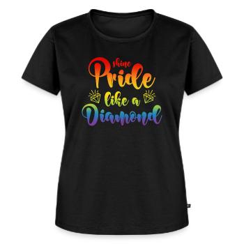 LGBT Diamant Spruch Shine Pride Like A Diamond - Frauen Premium Bio T-Shirt - Schwarz - Vorne - Selfina (174cm)