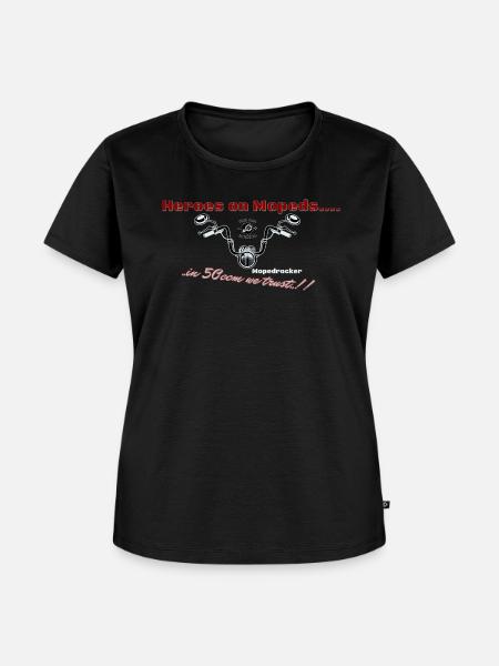 Heroes on Mopeds.... - Frauen Premium Bio T-Shirt - Schwarz