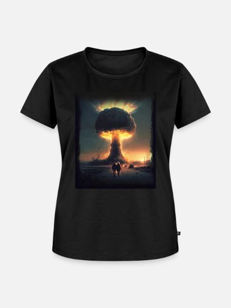Dampf während der Atombombenexplosion - Frauen Premium Bio T-Shirt - Schwarz