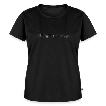 Bücher Kaffee Hunde Soziale Gerechtigkeit Frauen - Frauen Premium Bio T-Shirt - Schwarz - Vorne - Selfina (174cm)