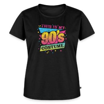 90er Jahre - Frauen Premium Bio T-Shirt - Schwarz - Vorne - Selfina (174cm)