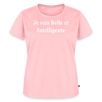 JE SUIS BELLE ET INTELLIGENTE - T-shirt Premium bio Femme - rose - Devant - AI Model Female 172 dark (172cm)