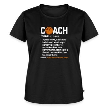 Basket-ball entraîneur entraîneur de basket-ball cadeau - T-shirt Premium bio Femme - noir - Devant - Selfina (174cm)
