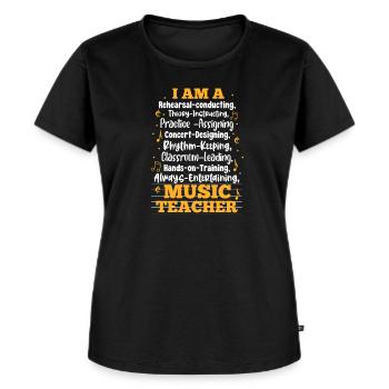 Musiklehrer - Frauen Premium Bio T-Shirt - Schwarz - Vorne - Selfina (174cm)
