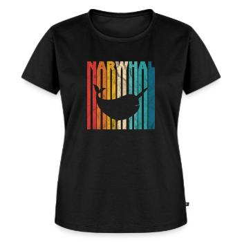 Narwal - Frauen Premium Bio T-Shirt - Schwarz - Vorne - Selfina (174cm)