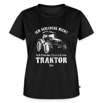 Ich schnarche nicht ich träume - Traktor - Bauer - Frauen Premium Bio T-Shirt - Schwarz - Vorne - Selfina (174cm)