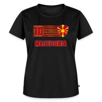 Macédoine - T-shirt Premium bio Femme - noir - Devant - Selfina (174cm)