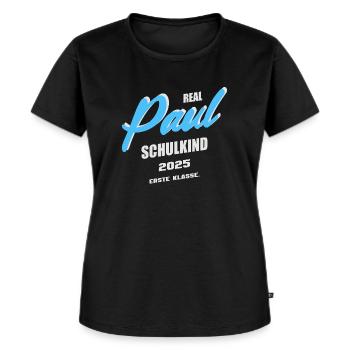 Schulkind 2025 Paul Erste Klasse Einschulung - Frauen Premium Bio T-Shirt - Schwarz - Vorne - Selfina (174cm)