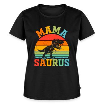 Mamasaurus - Mama Saurus Mama Dino - Frauen Premium Bio T-Shirt - Schwarz - Vorne - Selfina (174cm)