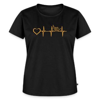 Bagpipe Heart Bagpiper Instrument Bagpipers - Frauen Premium Bio T-Shirt - Schwarz - Vorne - Selfina (174cm)