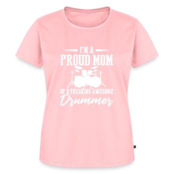 I'm A Proud Mom Of A Freaking Awesome Drummer Musi - Women's Premium Organic T-shirt - rose - Front - AI Model Female 172 dark (172cm)