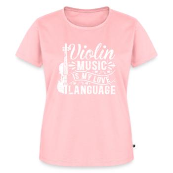 Violin Music Is My Love Language Playing A Violin - Frauen Premium Bio T-Shirt - Rosa - Vorne - AI Model Female 172 dark (172cm)