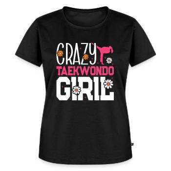 Crazy Taekwondo Girl Taekwondo Martial Arts - Frauen Premium Bio T-Shirt - Schwarz - Vorne - Selfina (174cm)