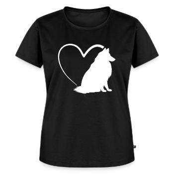 Rough Collie Lover Rough Collie Heart Rough Collie - Frauen Premium Bio T-Shirt - Schwarz - Vorne - Selfina (174cm)