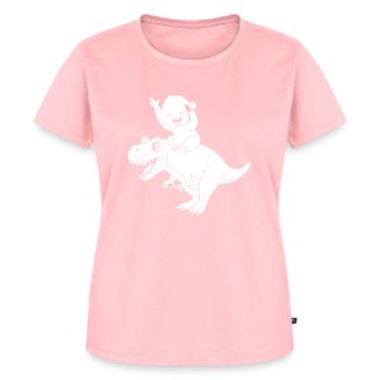Christmas Funny Dinosaur Cute Sloth Dino - Frauen Premium Bio T-Shirt - Rosa - Vorne - AI Model Female 172 dark (172cm)