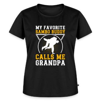 My Favorite Sambo Buddy calls me Grandpa - Women's Premium Organic T-shirt - black - Front - Selfina (174cm)