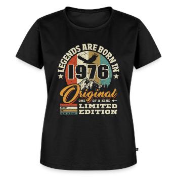Original limitierte Auflage 1976 - Frauen Premium Bio T-Shirt - Schwarz - Vorne - Selfina (174cm)