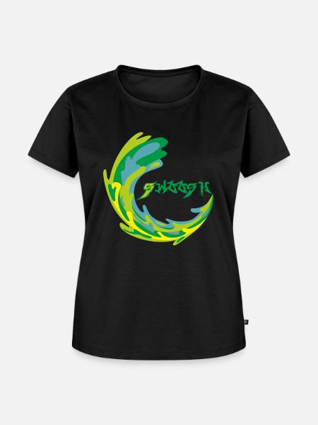 Swoosh - Frauen Premium Bio T-Shirt - Schwarz